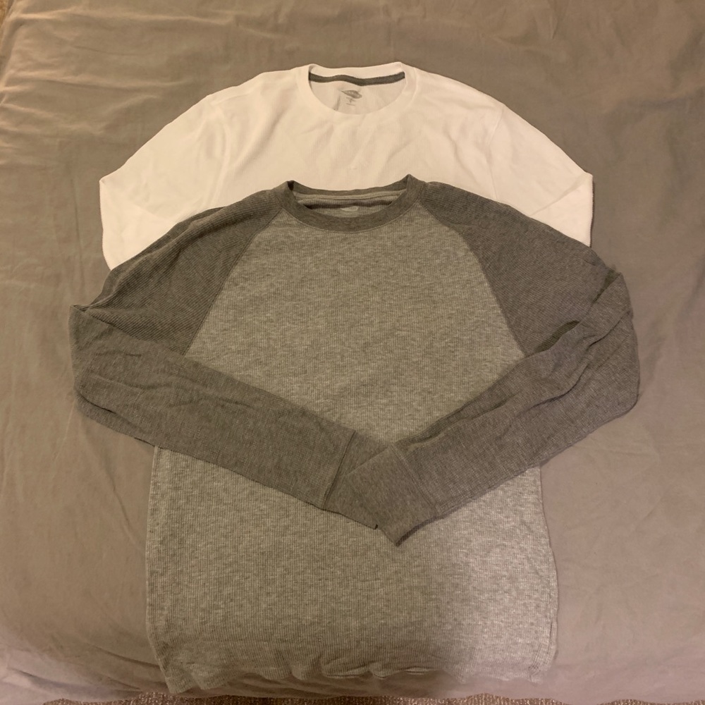 Old Navy Thermal Longsleeves Grey and White